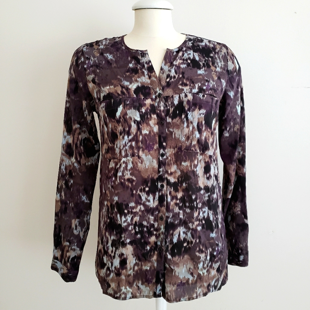 Massimo Mottle Brown & Blue Blouse